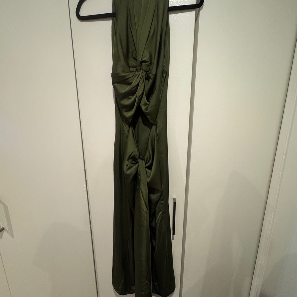 NWT Andrea Iyamah Reni Midi Olive Dress - Picture 4 of 7